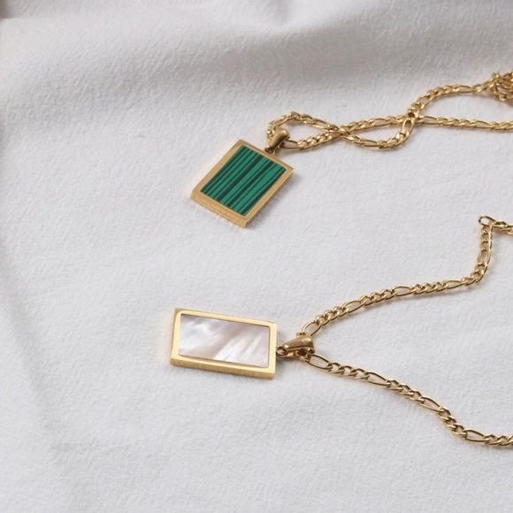 Pearl Rectangle Necklace - Picture 6 of 7